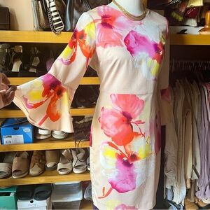 The Limited Vibrant Floral Long Sleeve Dress